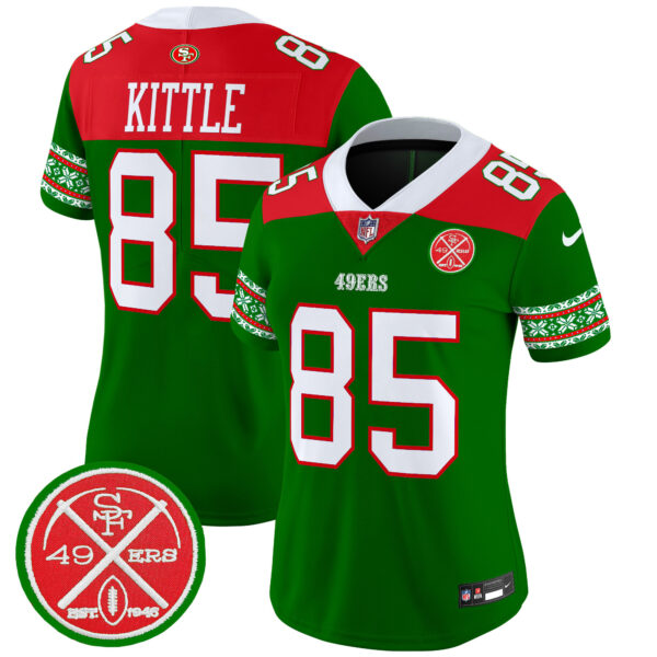 Women's 49ers 2024 Christmas Vapor Limited Jersey - All Stitched - Image 14