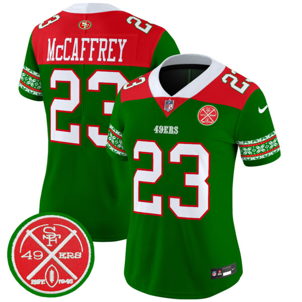 Women's 49ers 2024 Christmas Vapor Limited Jersey - All Stitched - Image 11