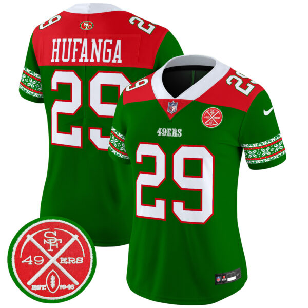 Women's 49ers 2024 Christmas Vapor Limited Jersey - All Stitched - Image 20