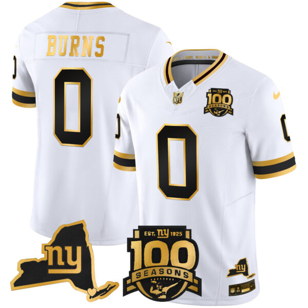 Men's New York Giants 100th Season & State Patch Gold Vapor Limited Jersey - All Stitched - Image 12
