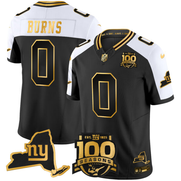 Men's New York Giants 100th Season & State Patch Gold Vapor Limited Jersey - All Stitched - Image 4