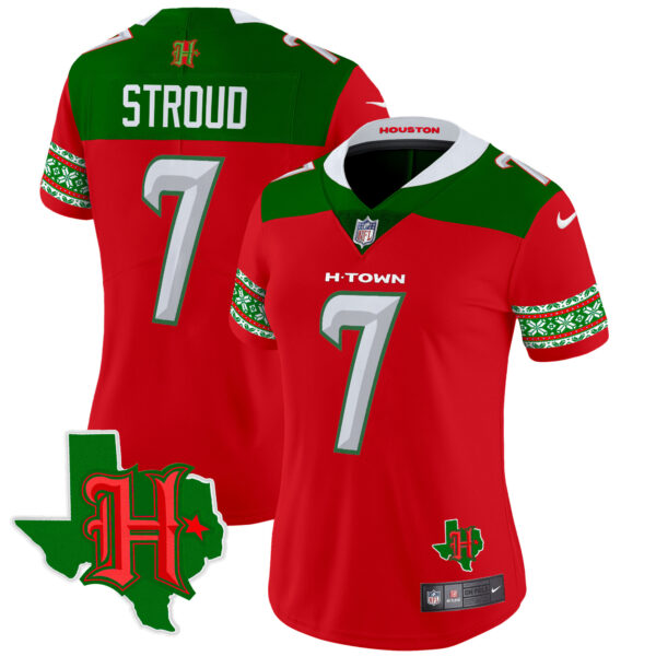 Women's Houston Texans 2024 Christmas Vapor Limited Jersey - All Stitched