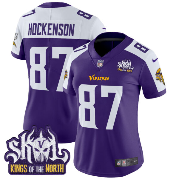 Women's Minnesota Vikings Kings Of The North Patch Vapor Limited Jersey - All Stitched - Image 8