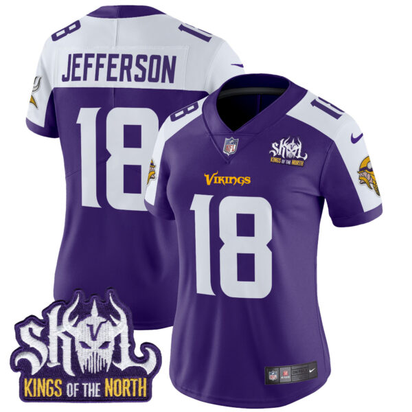 Women's Minnesota Vikings Kings Of The North Patch Vapor Limited Jersey - All Stitched - Image 2