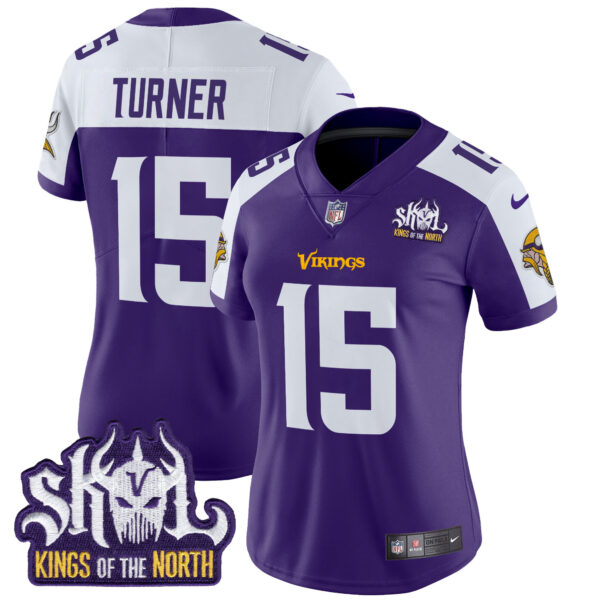 Women's Minnesota Vikings Kings Of The North Patch Vapor Limited Jersey - All Stitched - Image 4