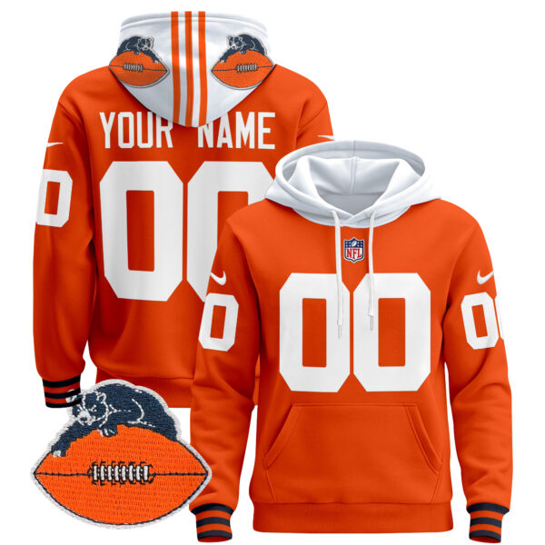Chicago Bears Throwback 2024 Custom Pullover Hoodie - All Stitched - Image 3