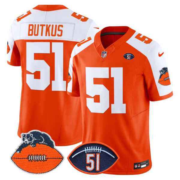 Men's Chicago Bears Dick Butkus Patch Throwback Vapor Limited Jersey - All Stitched - Image 9