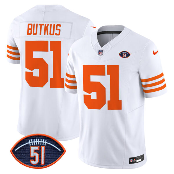 Men's Chicago Bears Dick Butkus Patch Throwback Vapor Limited Jersey - All Stitched - Image 23
