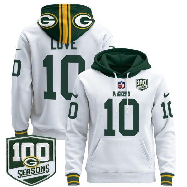 Men's Green Bay Packers Throwback Pullover Hoodie - All Stitched - Image 16