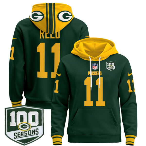 Men's Green Bay Packers Throwback Pullover Hoodie - All Stitched - Image 5