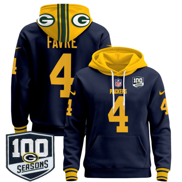 Men's Green Bay Packers Throwback Pullover Hoodie - All Stitched - Image 27