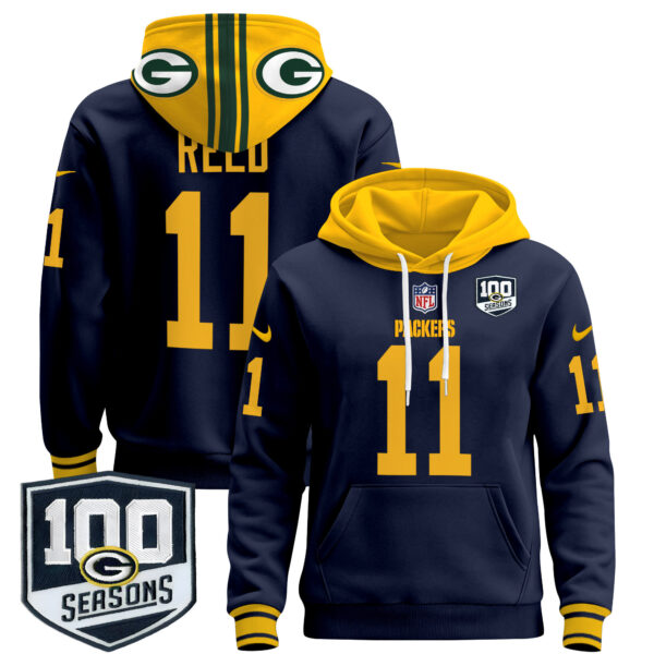Men's Green Bay Packers Throwback Pullover Hoodie - All Stitched - Image 25