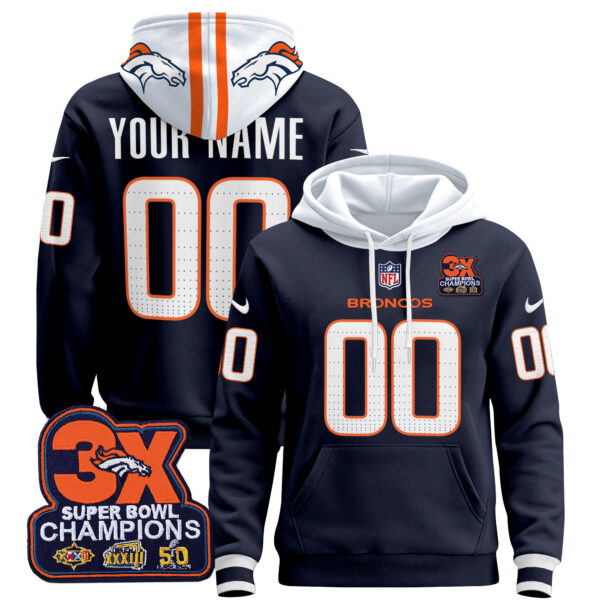Denver Broncos 2025 Custom Pullover Hoodie - All Stitched - Image 3