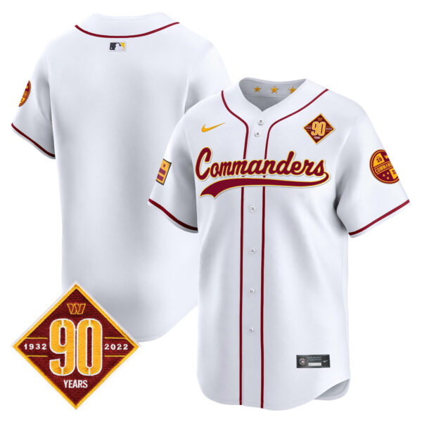 Men's Washington Commanders 90th Anniversary Patch Vapor Premier Limited Jersey - All Stitched - Image 40
