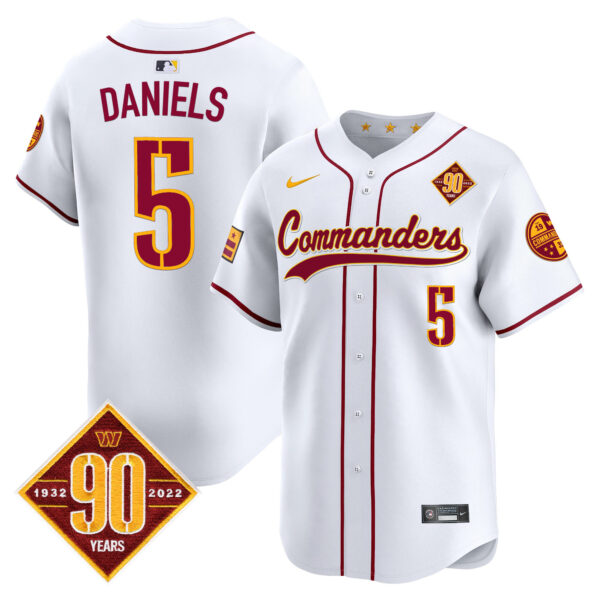 Men's Washington Commanders 90th Anniversary Patch Vapor Premier Limited Jersey - All Stitched - Image 33