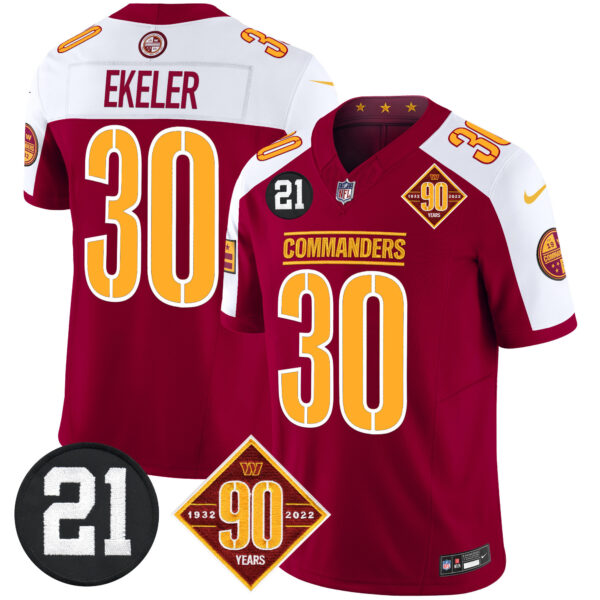Men's Washington Commanders 90th & Sean Taylor Patch Vapor Limited Jersey - All Stitched - Image 4