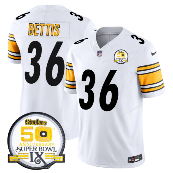 Men's Steelers 50th Anniversary Of Super Bowl IX Patch Vapor Limited Jersey - All Stitched - Image 40