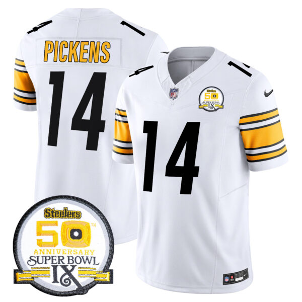Men's Steelers 50th Anniversary Of Super Bowl IX Patch Vapor Limited Jersey - All Stitched - Image 35