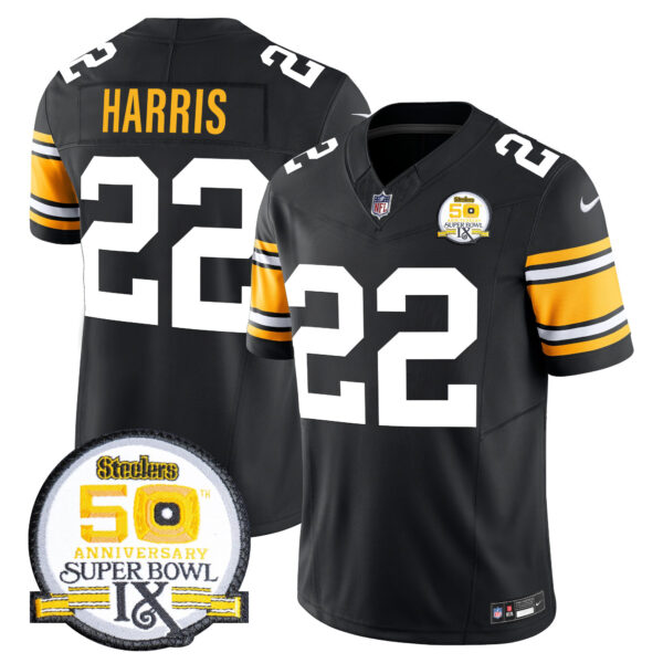 Men's Steelers 50th Anniversary Of Super Bowl IX Patch Vapor Limited Jersey - All Stitched - Image 6