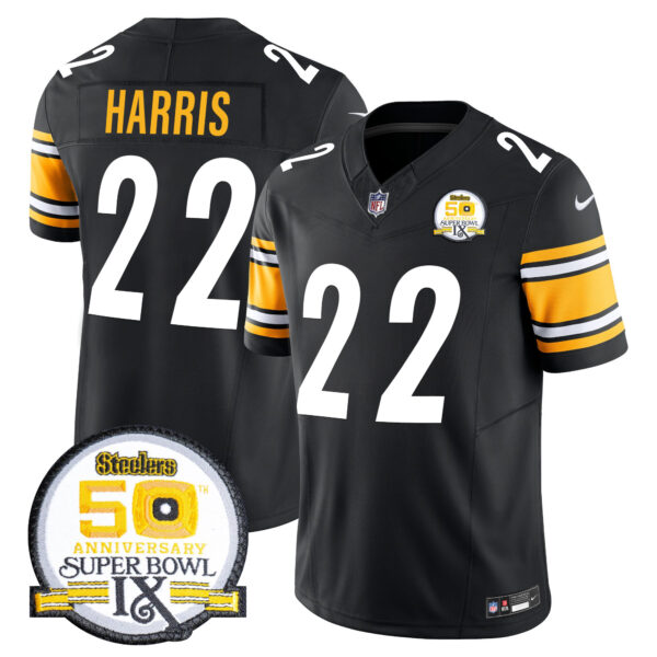 Men's Steelers 50th Anniversary Of Super Bowl IX Patch Vapor Limited Jersey - All Stitched - Image 26