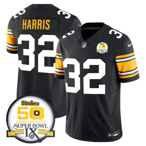 Men's Steelers 50th Anniversary Of Super Bowl IX Patch Vapor Limited Jersey - All Stitched - Image 9