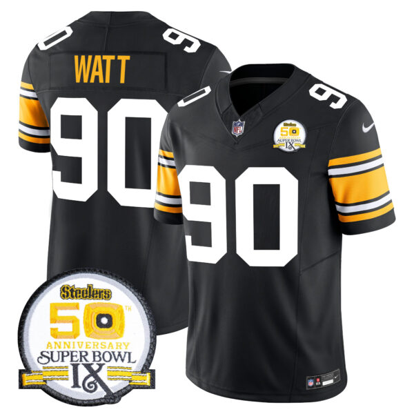 Men's Steelers 50th Anniversary Of Super Bowl IX Patch Vapor Limited Jersey - All Stitched - Image 4