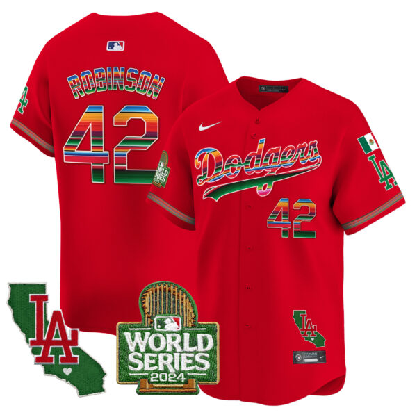 Men's Dodgers Mexico 2024 World Series Vapor Premier Limited Jersey - All Stitched - Image 43