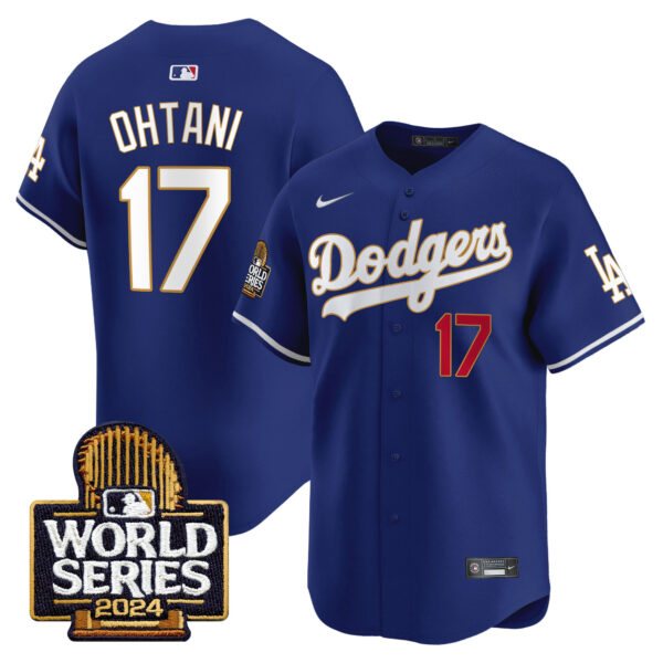 Men's Dodgers 2024 World Series Gold Trim Vapor Premier Limited Jersey - All Stitched - Image 32