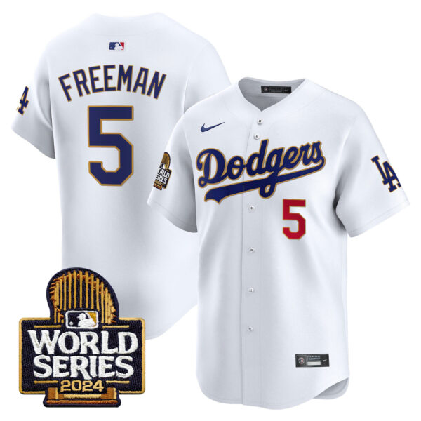 Men's Dodgers 2024 World Series Gold Trim Vapor Premier Limited Jersey - All Stitched - Image 23
