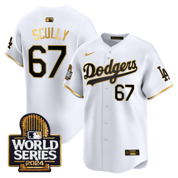 Men's Dodgers 2024 World Series Gold Trim Vapor Premier Limited Jersey - All Stitched - Image 16