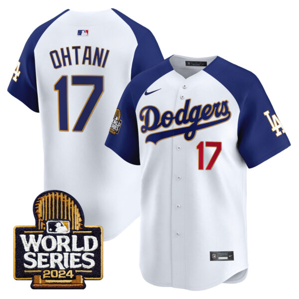 Men's Dodgers 2024 World Series Gold Trim Vapor Premier Limited Jersey - All Stitched - Image 42