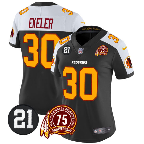 Women's Washington Redskins 75th & Sean Taylor Patch Vapor Limited Jersey - All Stitched - Image 12