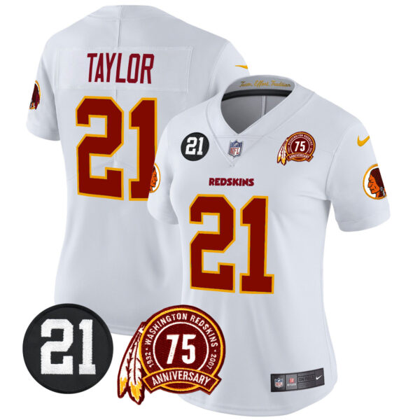 Women's Washington Redskins 75th & Sean Taylor Patch Vapor Limited Jersey - All Stitched - Image 34