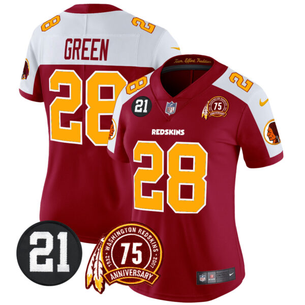 Women's Washington Redskins 75th & Sean Taylor Patch Vapor Limited Jersey - All Stitched - Image 7