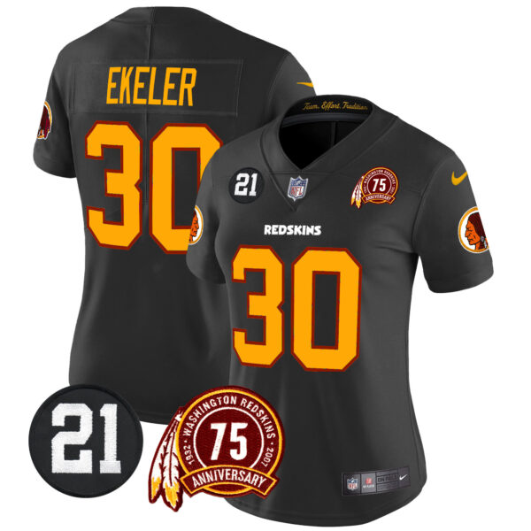 Women's Washington Redskins 75th & Sean Taylor Patch Vapor Limited Jersey - All Stitched - Image 20