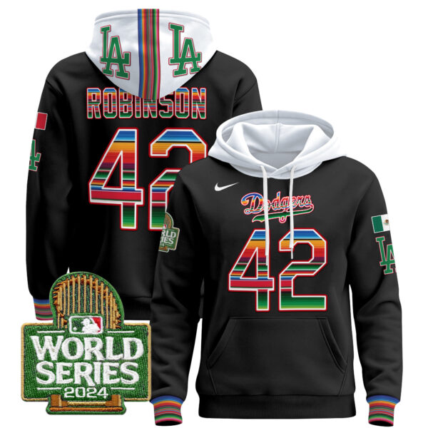 Men's Dodgers Mexico 2024 World Series Pullover Hoodie - All Stitched - Image 21