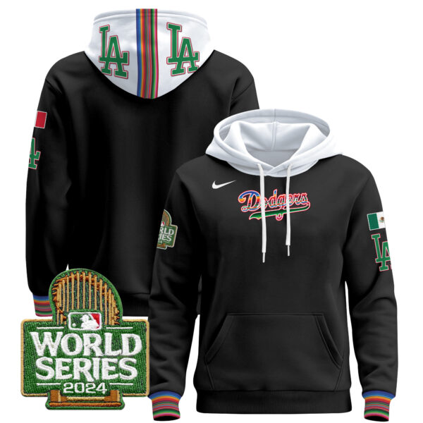 Men's Dodgers Mexico 2024 World Series Pullover Hoodie - All Stitched - Image 27