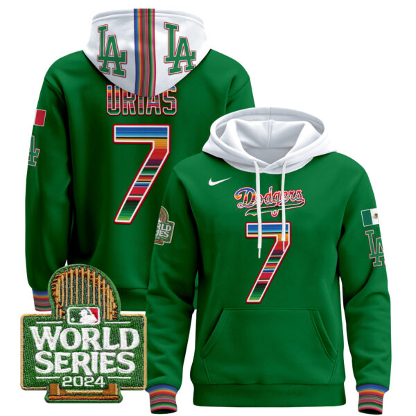 Men's Dodgers Mexico 2024 World Series Pullover Hoodie - All Stitched - Image 35
