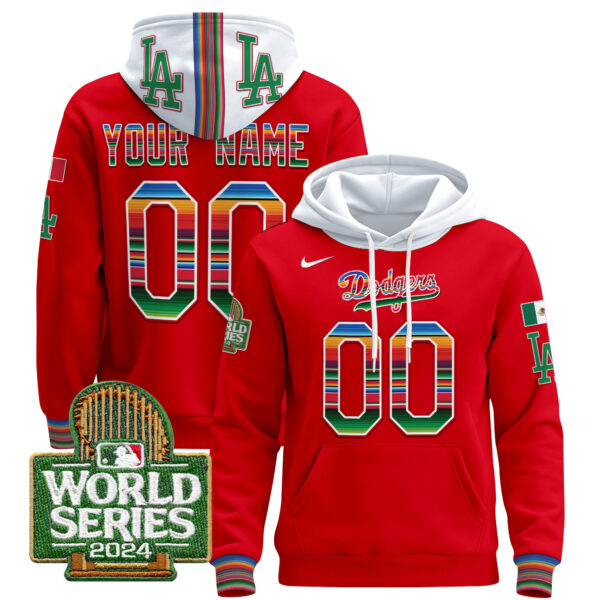Dodgers Mexico 2024 World Series Custom Pullover Hoodie - All Stitched - Image 5