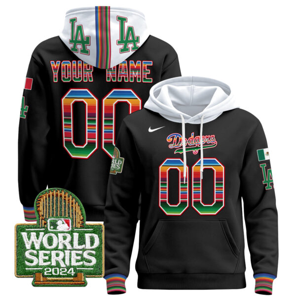 Dodgers Mexico 2024 World Series Custom Pullover Hoodie - All Stitched - Image 3