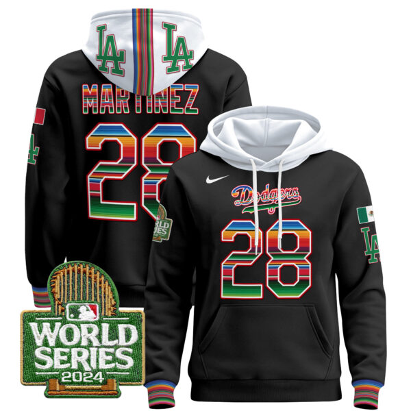 Men's Dodgers Mexico 2024 World Series Pullover Hoodie - All Stitched - Image 25