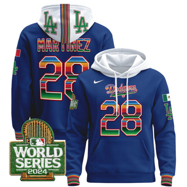Men's Dodgers Mexico 2024 World Series Pullover Hoodie - All Stitched - Image 16