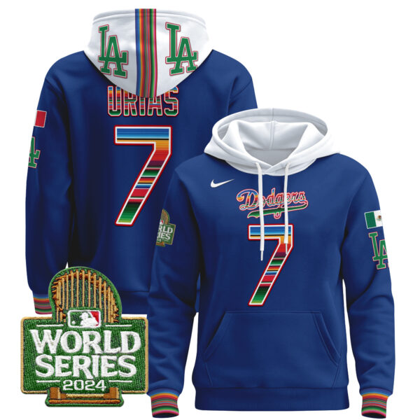 Men's Dodgers Mexico 2024 World Series Pullover Hoodie - All Stitched - Image 17