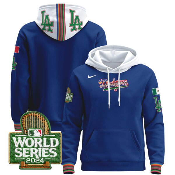 Men's Dodgers Mexico 2024 World Series Pullover Hoodie - All Stitched - Image 18