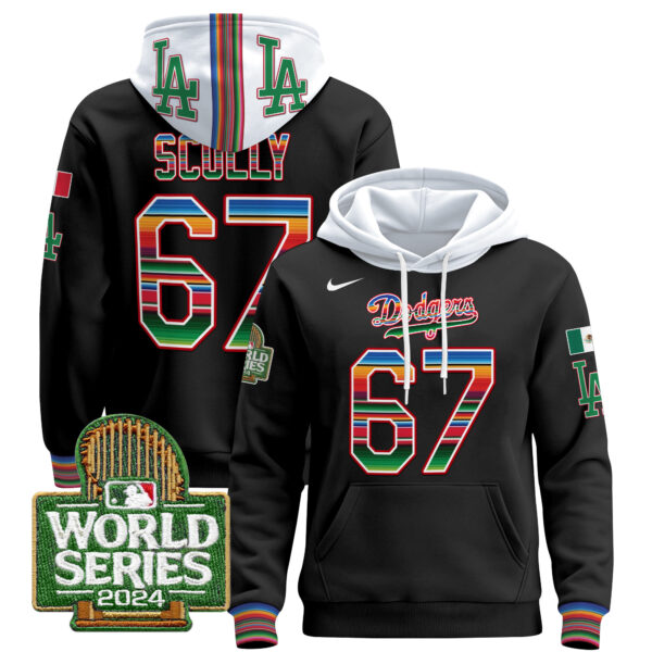 Men's Dodgers Mexico 2024 World Series Pullover Hoodie - All Stitched - Image 24