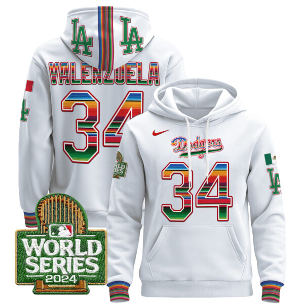 Men's Dodgers Mexico 2024 World Series Pullover Hoodie - All Stitched