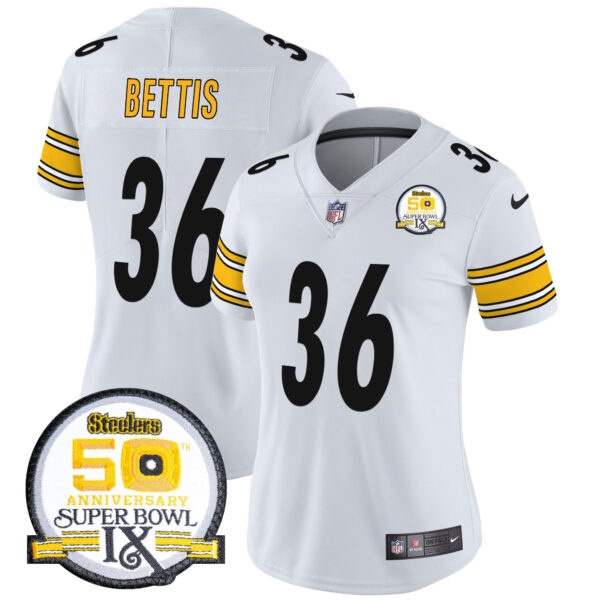 Women's Steelers 50th Anniversary Of Super Bowl IX Patch Vapor Limited Jersey - All Stitched - Image 35