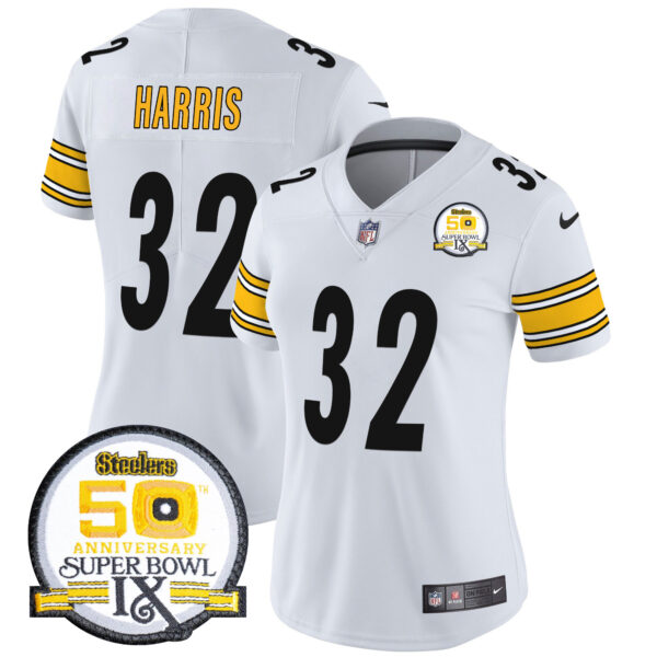 Women's Steelers 50th Anniversary Of Super Bowl IX Patch Vapor Limited Jersey - All Stitched - Image 34