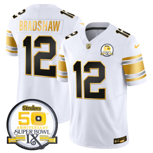 Men's Steelers 50th Anniversary of Super Bowl IX Patch Gold Vapor Limited Jersey - All Stitched - Image 15