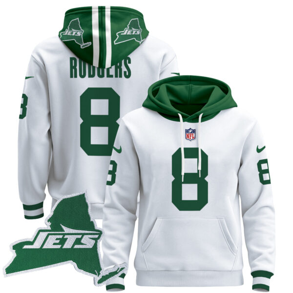 Men's New York Jets Home 2024 Pullover Hoodie - All Stitched - Image 8